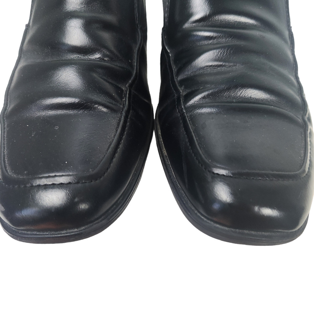 SM New York Shoes Mens Size 8.5 Slip On Loafer Black Manmade Finn - Picture 3 of 11